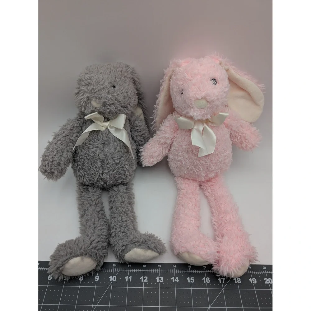Kellytoy Gray Pink Rabbit‎ Plush 2018 16 Inch Lot Stuffed Animal Toy